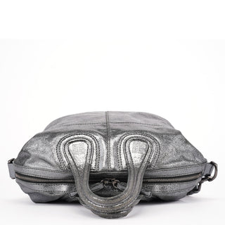 Givenchy Silver Metallic Leather Tote Bag