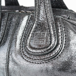 Givenchy Silver Metallic Leather Tote Bag