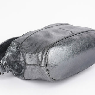 Givenchy Silver Metallic Leather Tote Bag