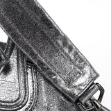 Givenchy Silver Metallic Leather Tote Bag