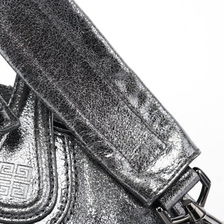 Givenchy Silver Metallic Leather Tote Bag