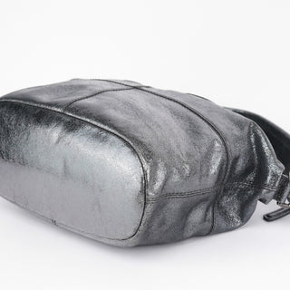 Givenchy Silver Metallic Leather Tote Bag