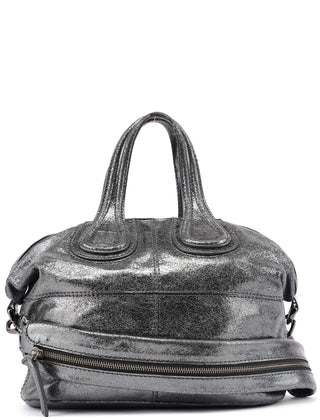 Givenchy Silver Metallic Leather Tote Bag