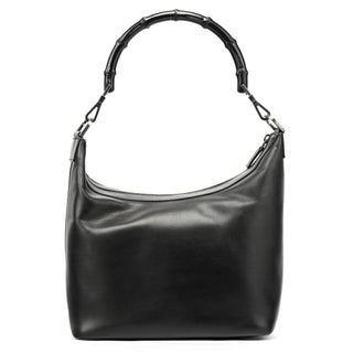 Gucci 000 0531 Black Calfskin Bamboo Shoulder Bag