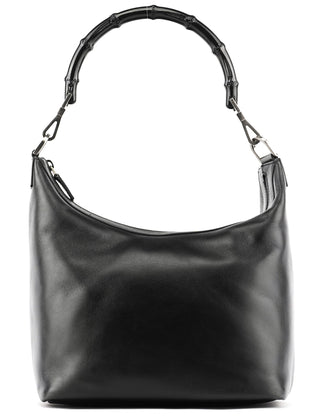 Gucci 000 0531 Black Calfskin Bamboo Shoulder Bag