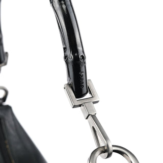 Gucci 000 0531 Black Calfskin Bamboo Shoulder Bag