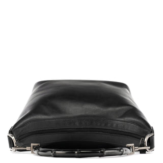 Gucci 000 0531 Black Calfskin Bamboo Shoulder Bag