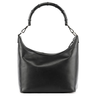 Gucci 000 0531 Black Calfskin Bamboo Shoulder Bag
