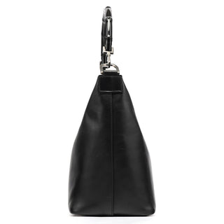 Gucci 000 0531 Black Calfskin Bamboo Shoulder Bag