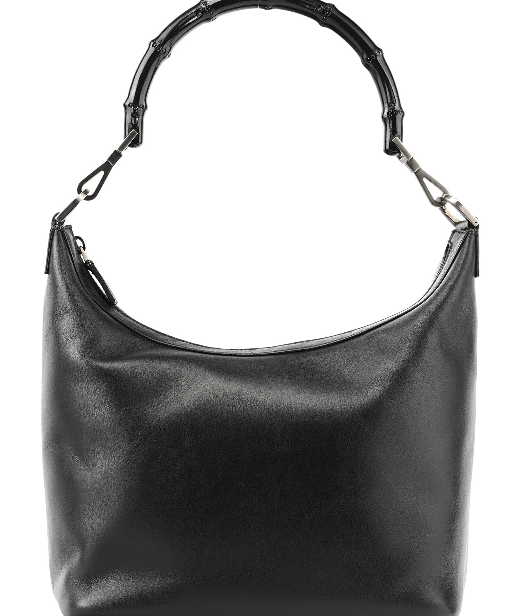 Gucci 000 0531 Black Calfskin Bamboo Shoulder Bag
