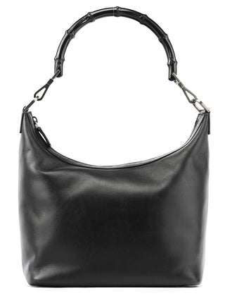 Gucci 000 0531 Black Calfskin Bamboo Shoulder Bag