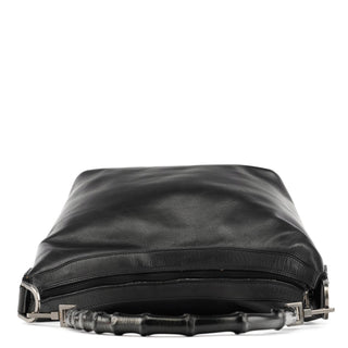 Gucci 000 0531 Black Calfskin Bamboo Shoulder Bag