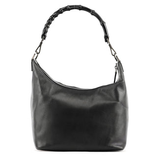 Gucci 000 0531 Black Calfskin Bamboo Shoulder Bag