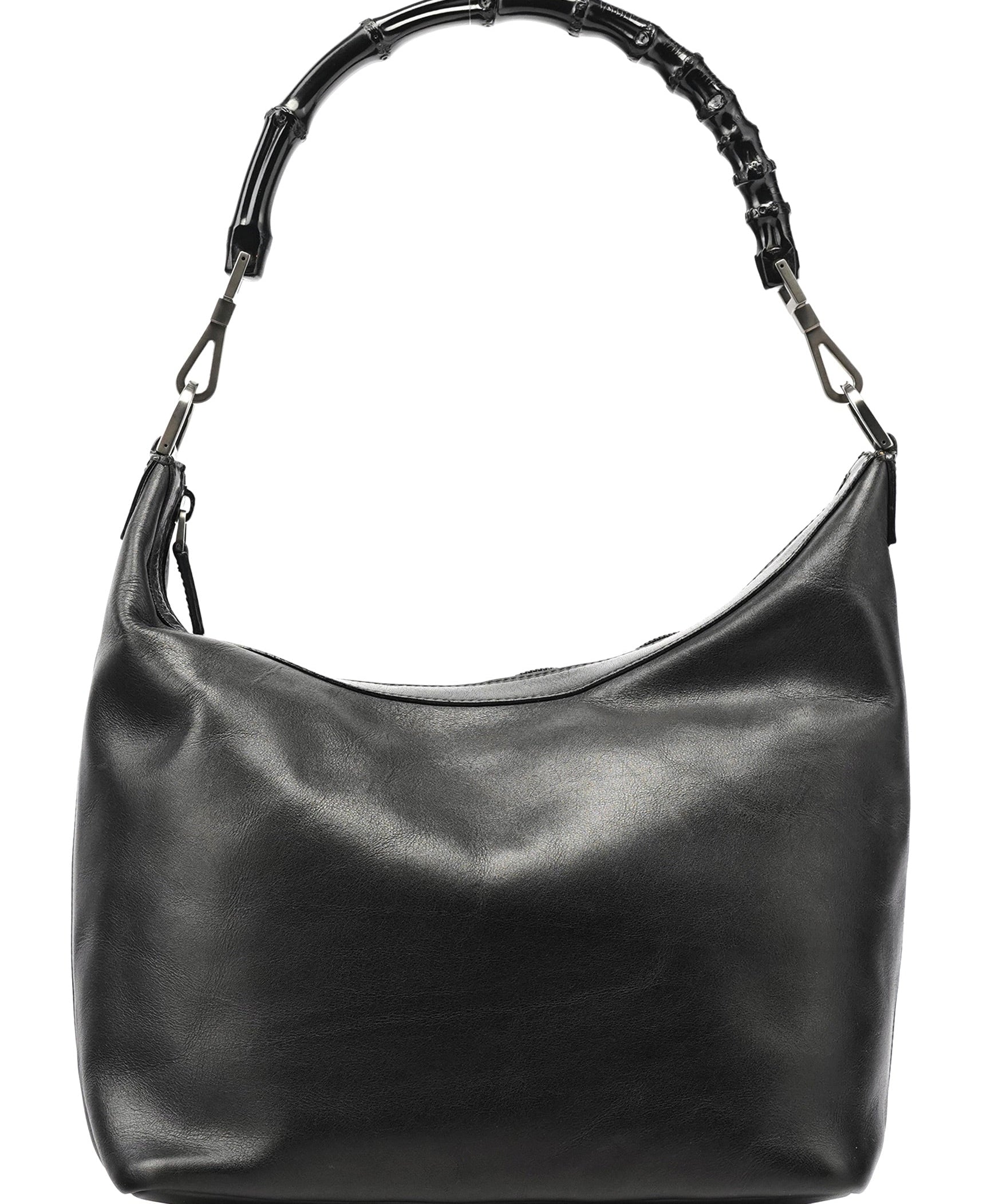 Gucci 000 0531 Black Calfskin Bamboo Shoulder Bag