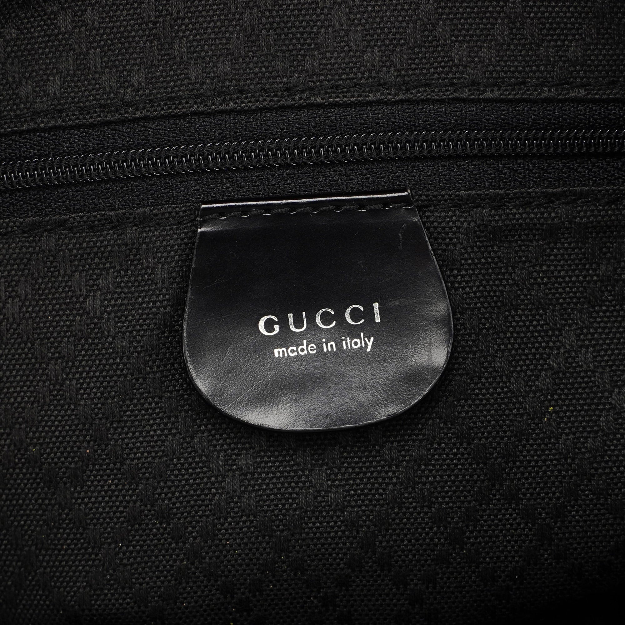 Gucci 000 0531 Black Canvas Bamboo Shoulder Bag
