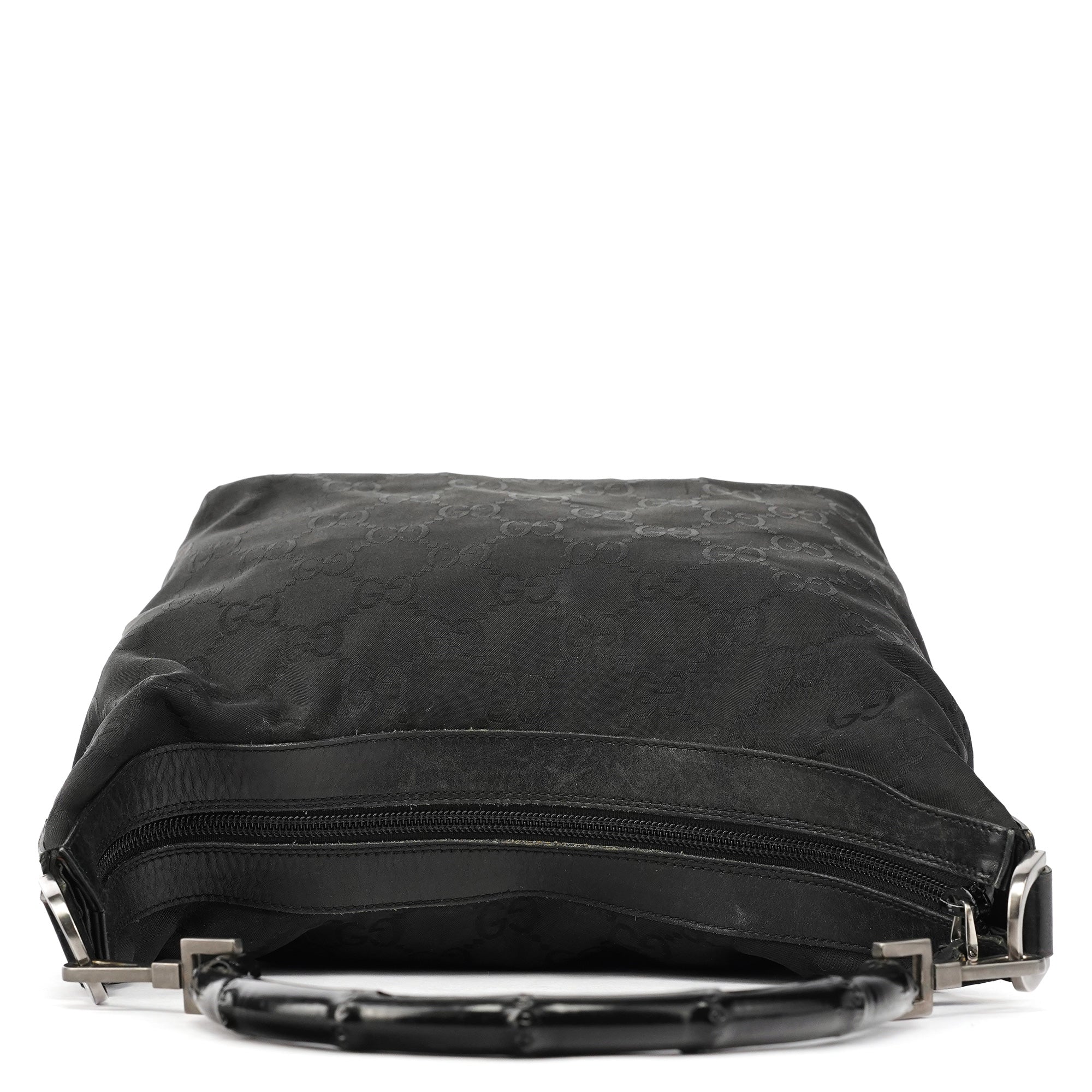 Gucci 000 0531 Sac porté épaule Bamboo en toile GG noire