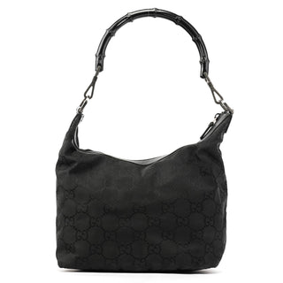 Gucci 000 0531 Black GG Bamboo Shoulder Bag