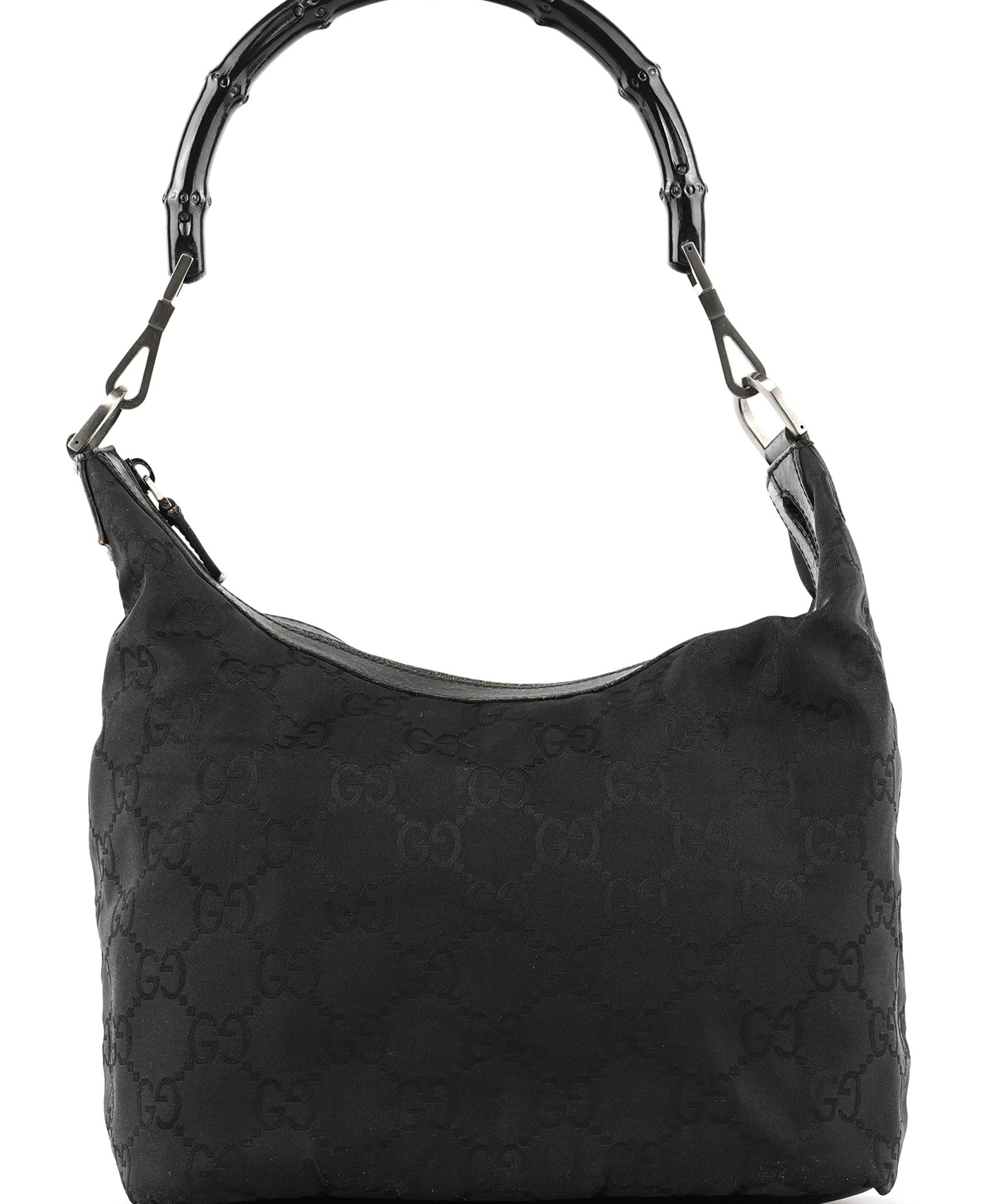 Gucci 000 0531 Black GG Bamboo Shoulder Bag