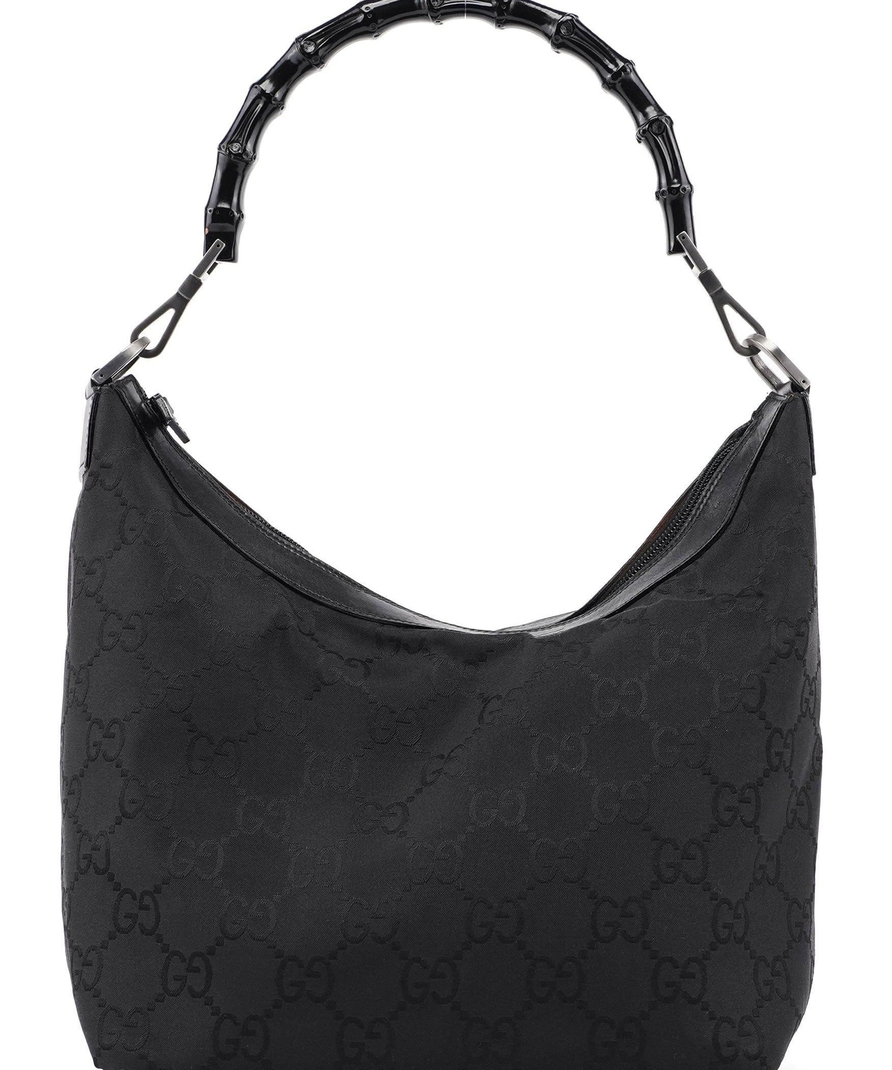 Gucci 000 0531 Black GG Bamboo Shoulder Bag
