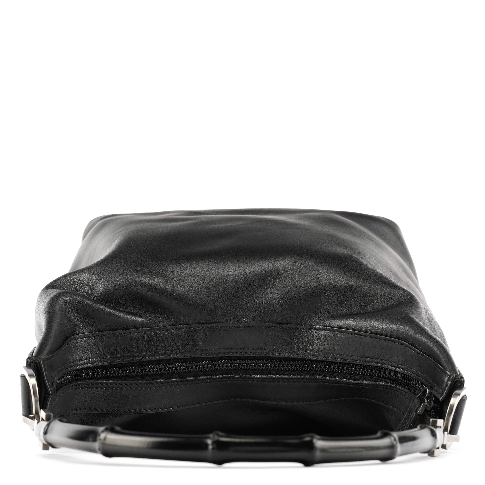 Gucci 000 0531 Black Leather Bamboo Shoulder Bag