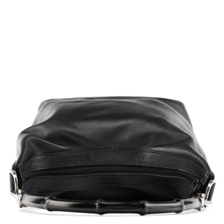 Gucci 000 0531 Black Leather Bamboo Shoulder Bag