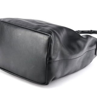 Gucci 000 0531 Black Leather Bamboo Shoulder Bag