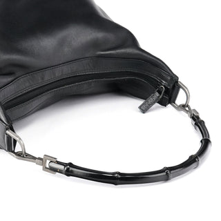 Gucci 000 0531 Black Leather Bamboo Shoulder Bag