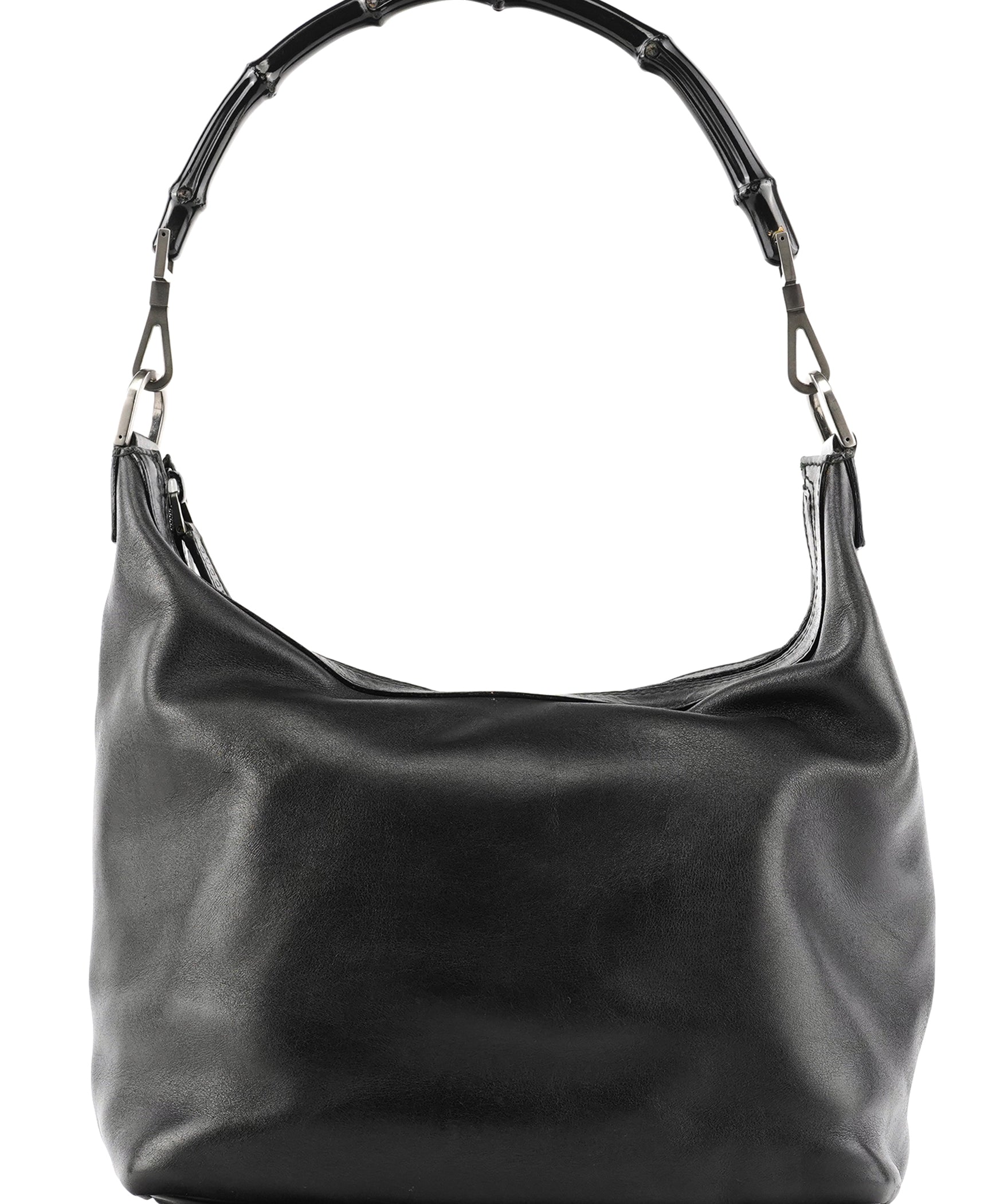 Gucci 000 0531 Black Leather Bamboo Shoulder Bag