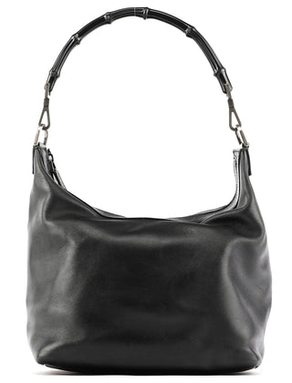 Gucci 000 0531 Black Leather Bamboo Shoulder Bag