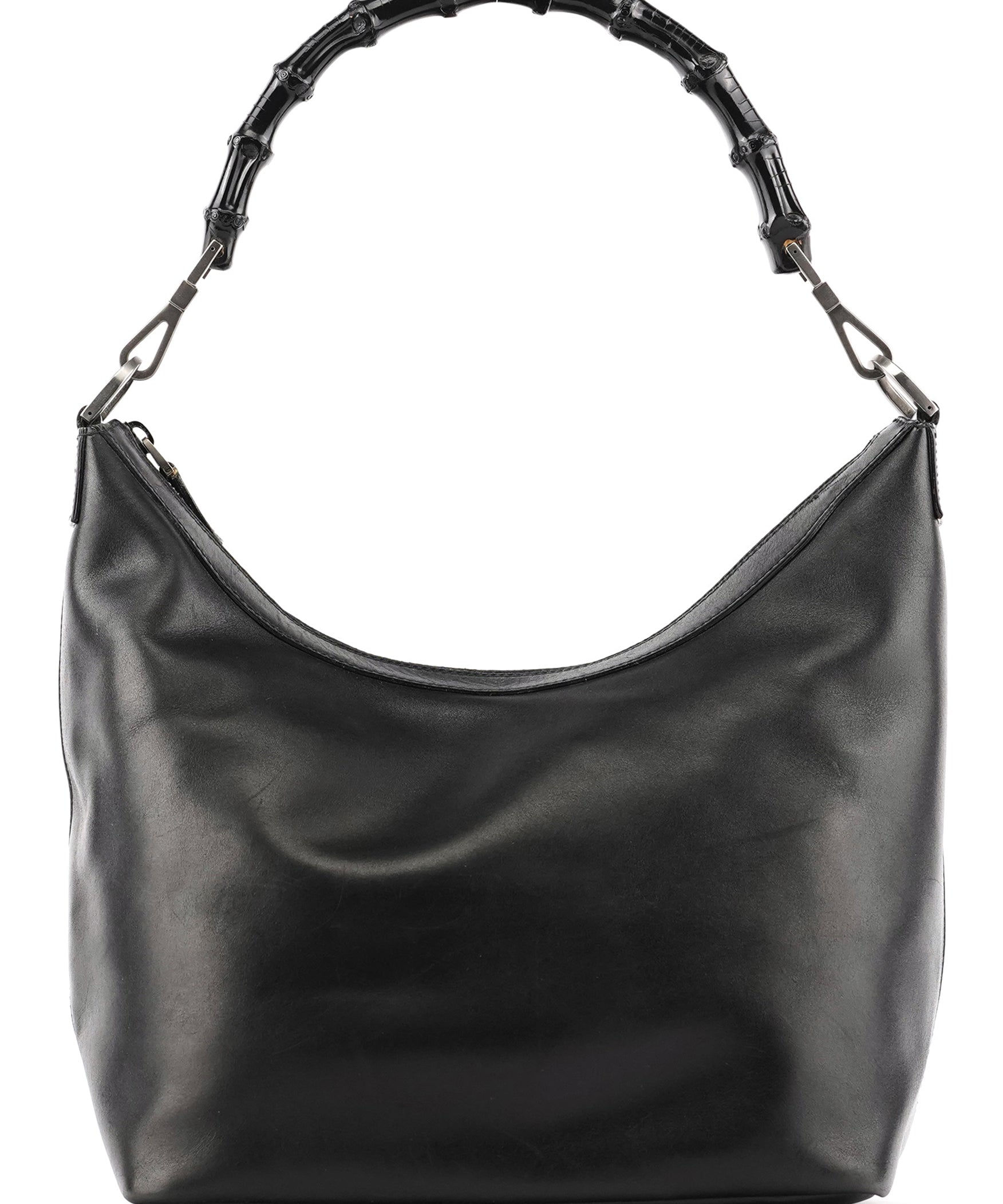 Gucci 000 0531 Black Leather Bamboo Shoulder Bag