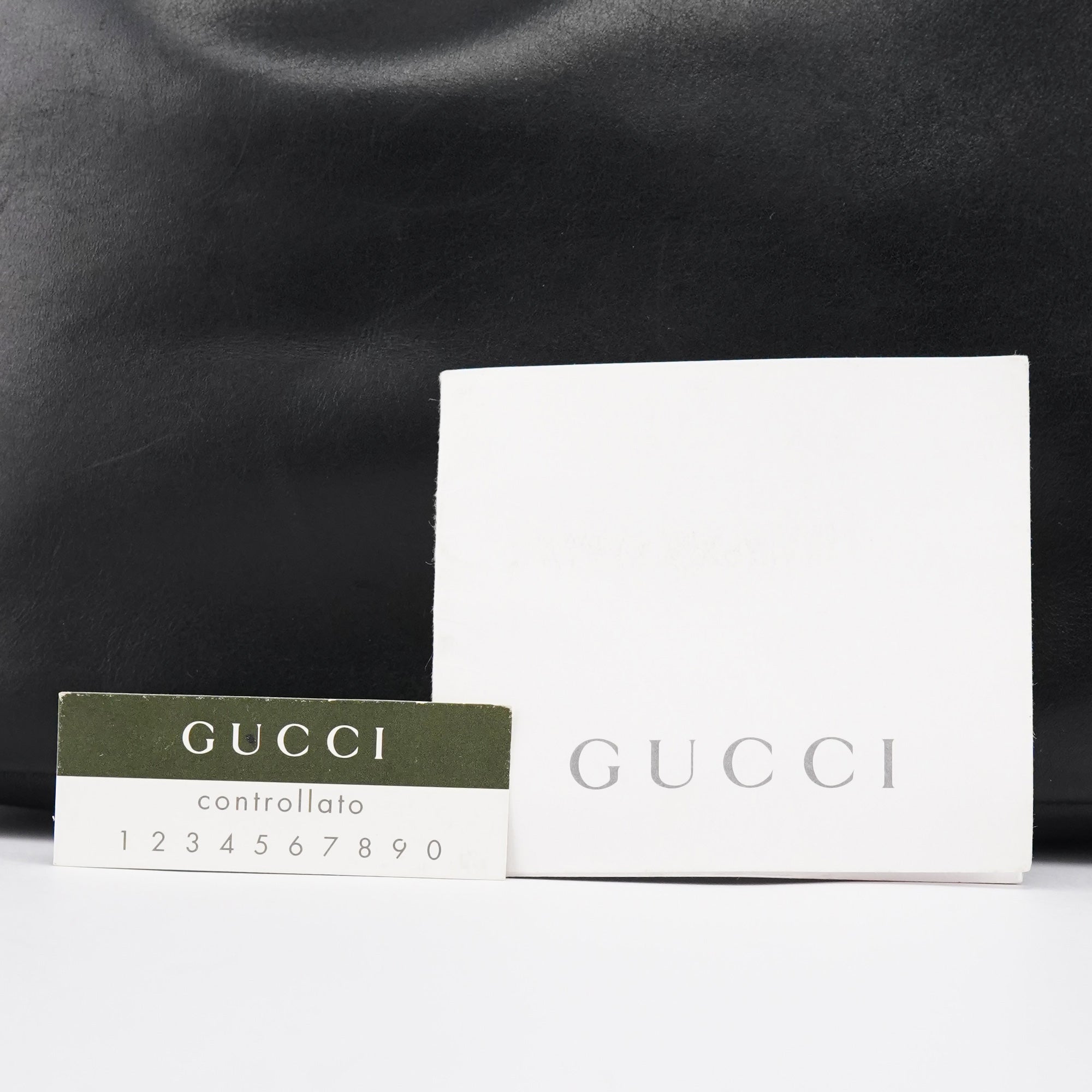 Gucci 000 0531 Black Leather Bamboo Shoulder Bag