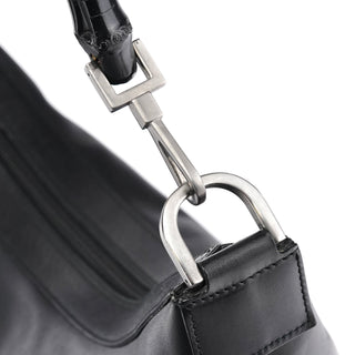Gucci 000 0531 Black Leather Bamboo Shoulder Bag