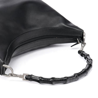 Gucci 000 0531 Black Leather Bamboo Shoulder Bag