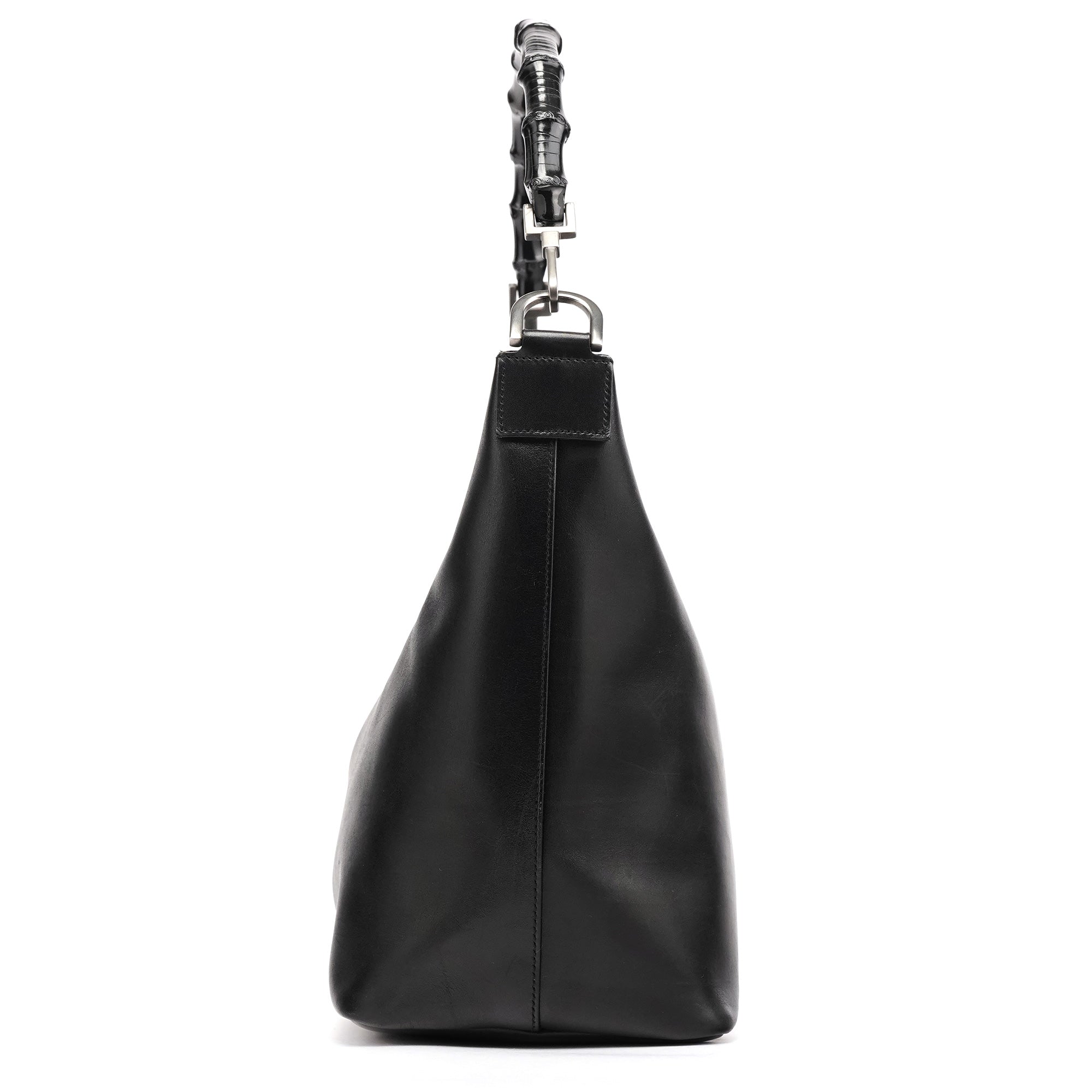 Gucci 000 0531 Black Leather Bamboo Shoulder Bag