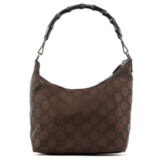 Gucci 000 0531 Brown GG Bamboo Shoulder Bag