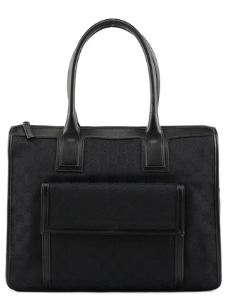 Gucci 000 0584 Black GG Canvas Tote Bag