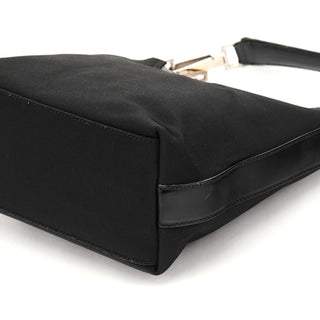 Gucci 000 0601 Black Nylon Leather Hobo Bag