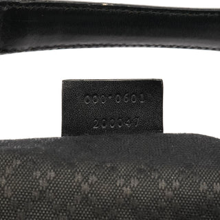 Gucci 000 0601 Black Nylon Leather Hobo Bag