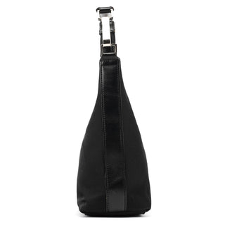 Gucci 000 0601 Black Nylon Leather Hobo Bag