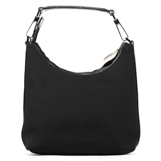 Gucci 000 0601 Black Nylon Leather Hobo Bag