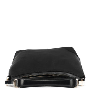 Gucci 000 0601 Black Nylon Leather Hobo Bag