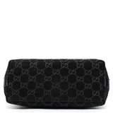 Gucci 000 0602 1997 Black GG Suede Hobo Shoulder Bag