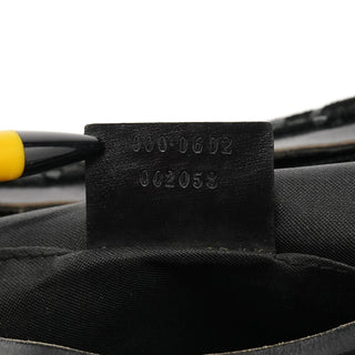 Gucci 000 0602 1997 Black GG Suede Hobo Shoulder Bag