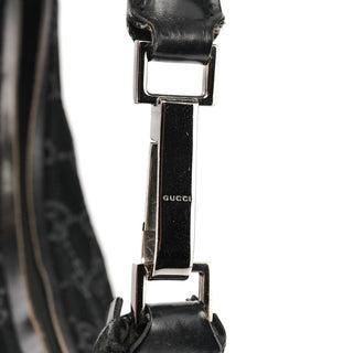 Gucci 000 0602 1997 Black GG Suede Hobo Shoulder Bag