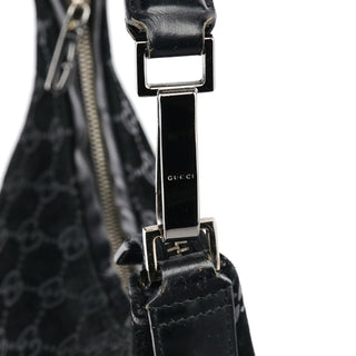 Gucci 000 0602 Black GG Suede Shoulder Bag