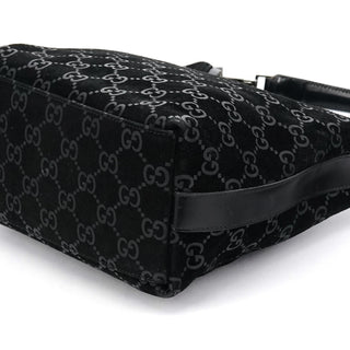 Gucci 000 0602 Black GG Suede Shoulder Bag