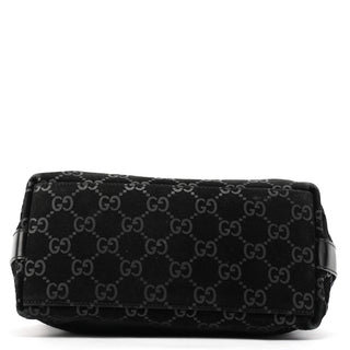 Gucci 000 0602 Black GG Suede Shoulder Bag
