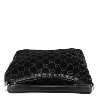 Gucci 000 0602 Black GG Suede Shoulder Bag
