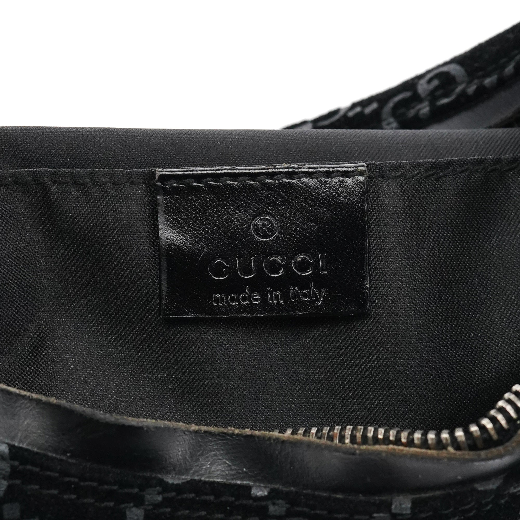 Gucci 000 0602 Black GG Suede Shoulder Bag