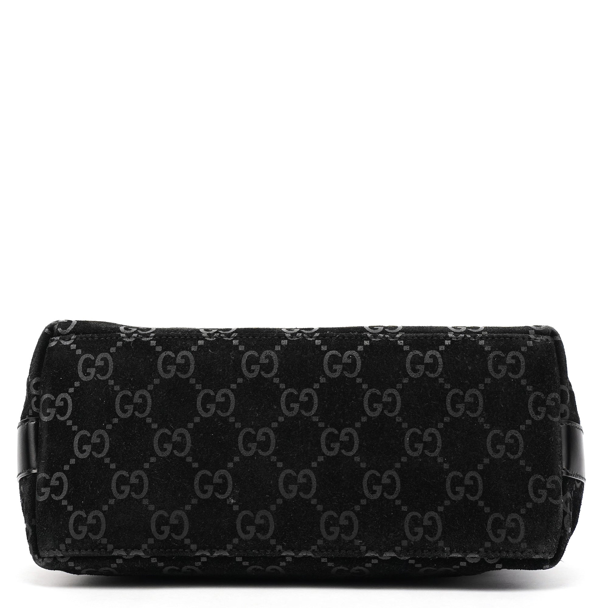 Gucci 000 0602 Black GG Suede Shoulder Bag